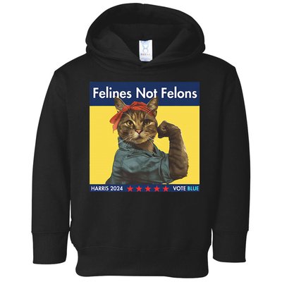 Felines Not Felons Childless Cat Lady Voting Kamala Harris Toddler Hoodie