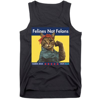 Felines Not Felons Childless Cat Lady Voting Kamala Harris Tank Top
