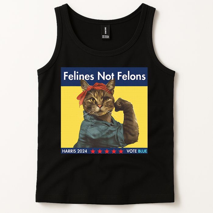 Felines Not Felons Childless Cat Lady Voting Kamala Harris Tank Top
