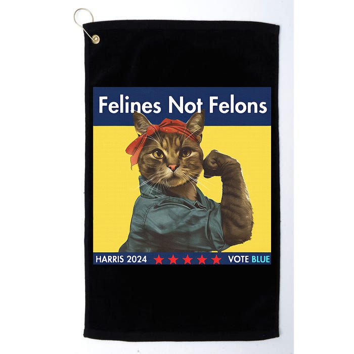 Felines Not Felons Childless Cat Lady Voting Kamala Harris Golf Towel