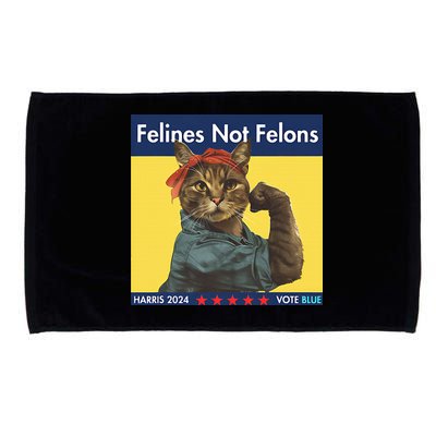 Felines Not Felons Childless Cat Lady Voting Kamala Harris Microfiber Hand Towel