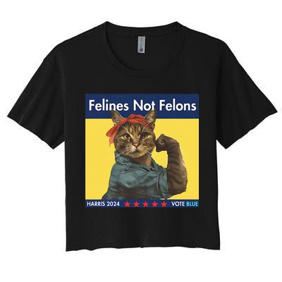 Felines Not Felons Childless Cat Lady Voting Kamala Harris Crop Top