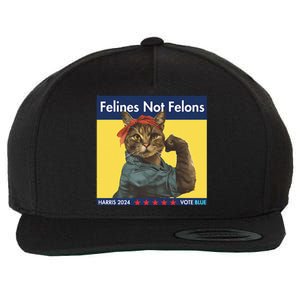 Felines Not Felons Childless Cat Lady Voting Kamala Harris Wool Snapback Cap