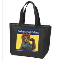 Felines Not Felons Childless Cat Lady Voting Kamala Harris Zip Tote Bag