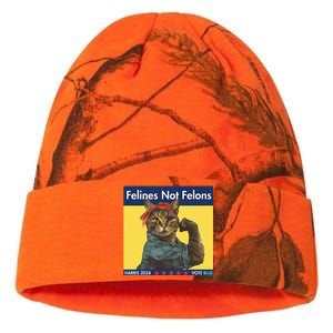 Felines Not Felons Childless Cat Lady Voting Kamala Harris Kati Licensed 12" Camo Beanie