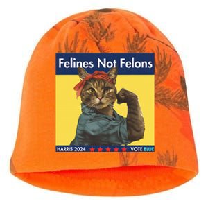 Felines Not Felons Childless Cat Lady Voting Kamala Harris Kati - Camo Knit Beanie