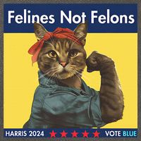 Felines Not Felons Childless Cat Lady Voting Kamala Harris Cotton Canvas Backpack