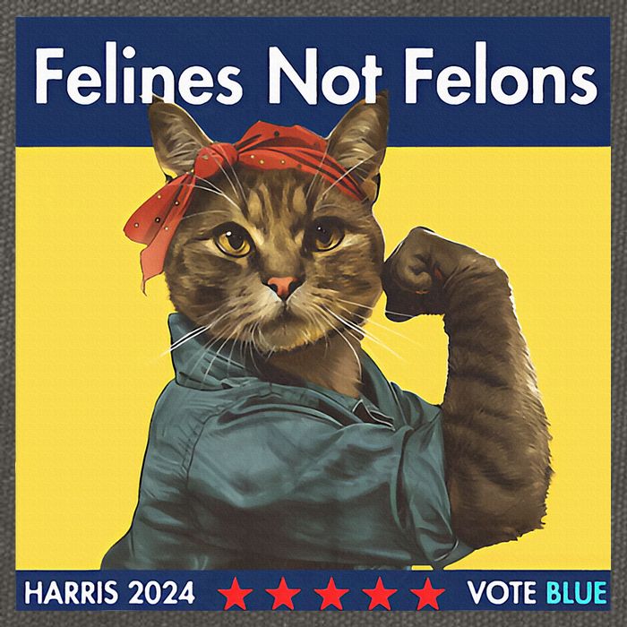 Felines Not Felons Childless Cat Lady Voting Kamala Harris Cotton Canvas Backpack