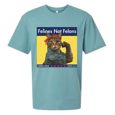Felines Not Felons Childless Cat Lady Voting Kamala Harris Sueded Cloud Jersey T-Shirt