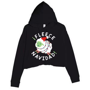 ¡Fleece Navidad Funny Christmas Crop Fleece Hoodie