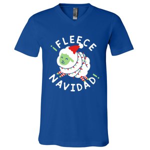 ¡Fleece Navidad Funny Christmas V-Neck T-Shirt