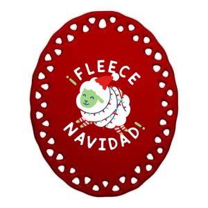 ¡Fleece Navidad Funny Christmas Ceramic Oval Ornament