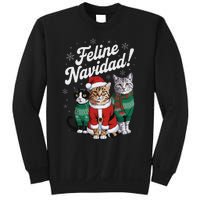 Feline Navidad Funny Cat Christmas Holiday Xmas Santa Hat Sweatshirt