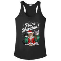 Feline Navidad Funny Cat Christmas Holiday Xmas Santa Hat Ladies PosiCharge Competitor Racerback Tank