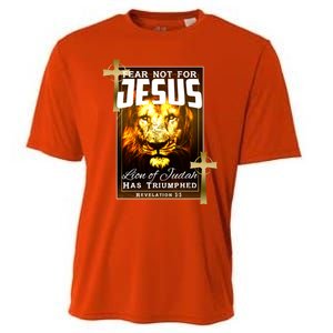 Fear Not For Jesus Lion Of Judah Rev 5:5 Christians Church Christian Faith Cooling Performance Crew T-Shirt