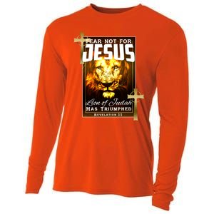 Fear Not For Jesus Lion Of Judah Rev 5:5 Christians Church Christian Faith Cooling Performance Long Sleeve Crew