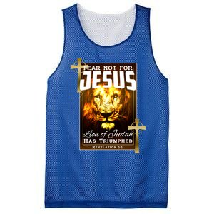 Fear Not For Jesus Lion Of Judah Rev 5:5 Christians Church Christian Faith Mesh Reversible Basketball Jersey Tank