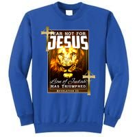 Fear Not For Jesus Lion Of Judah Rev 5:5 Christians Church Christian Faith Tall Sweatshirt