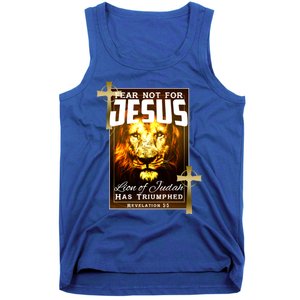 Fear Not For Jesus Lion Of Judah Rev 5:5 Christians Church Christian Faith Tank Top