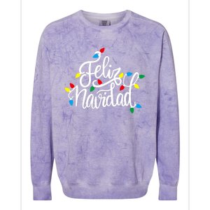 Feliz Navidad Funny Christmas Light Family Group Colorblast Crewneck Sweatshirt