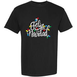 Feliz Navidad Funny Christmas Light Family Group Garment-Dyed Heavyweight T-Shirt