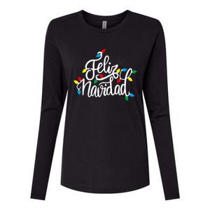 Feliz Navidad Funny Christmas Light Family Group Womens Cotton Relaxed Long Sleeve T-Shirt