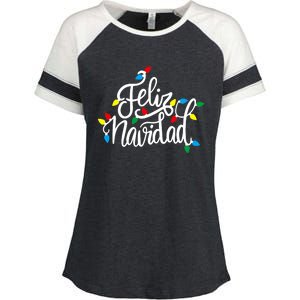 Feliz Navidad Funny Christmas Light Family Group Enza Ladies Jersey Colorblock Tee