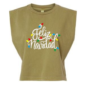 Feliz Navidad Funny Christmas Light Family Group Garment-Dyed Women's Muscle Tee