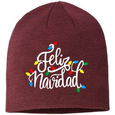 Feliz Navidad Funny Christmas Light Family Group Sustainable Beanie