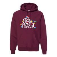 Feliz Navidad Funny Christmas Light Family Group Premium Hoodie