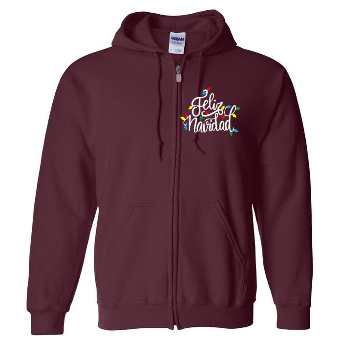 Feliz Navidad Funny Christmas Light Family Group Full Zip Hoodie