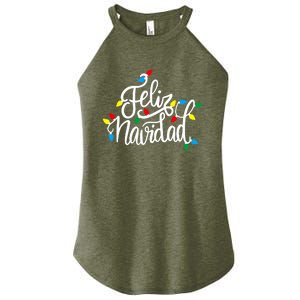 Feliz Navidad Funny Christmas Light Family Group Women's Perfect Tri Rocker Tank