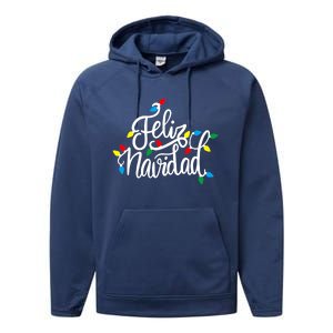 Feliz Navidad Funny Christmas Light Family Group Performance Fleece Hoodie