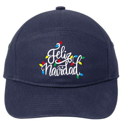 Feliz Navidad Funny Christmas Light Family Group 7-Panel Snapback Hat