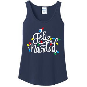 Feliz Navidad Funny Christmas Light Family Group Ladies Essential Tank