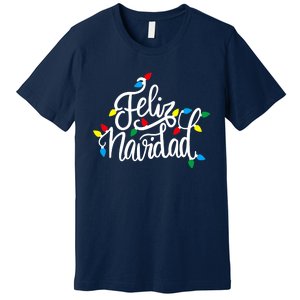 Feliz Navidad Funny Christmas Light Family Group Premium T-Shirt