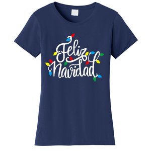 Feliz Navidad Funny Christmas Light Family Group Women's T-Shirt