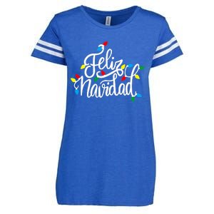 Feliz Navidad Funny Christmas Light Family Group Enza Ladies Jersey Football T-Shirt