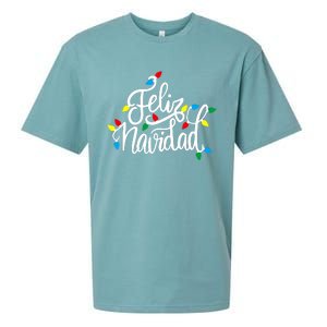 Feliz Navidad Funny Christmas Light Family Group Sueded Cloud Jersey T-Shirt