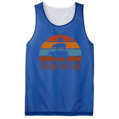 Friends Not Food Vegetarian Vegan Love Animals Sunset Meme Funny Gift Mesh Reversible Basketball Jersey Tank