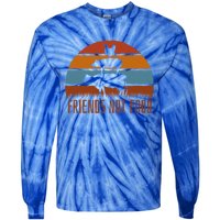 Friends Not Food Vegetarian Vegan Love Animals Sunset Meme Funny Gift Tie-Dye Long Sleeve Shirt