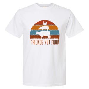 Friends Not Food Vegetarian Vegan Love Animals Sunset Meme Funny Gift Garment-Dyed Heavyweight T-Shirt