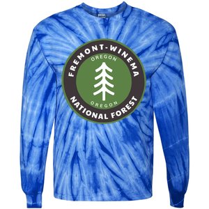 Fremontwinema National Forest Oregon Or Tree Badge Gift Tie-Dye Long Sleeve Shirt