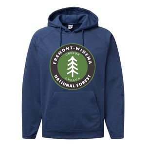 Fremontwinema National Forest Oregon Or Tree Badge Gift Performance Fleece Hoodie