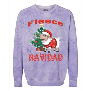 Fleece Navidad Festive Christmas Fun With A Woolly Twist Colorblast Crewneck Sweatshirt