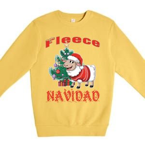 Fleece Navidad Festive Christmas Fun With A Woolly Twist Premium Crewneck Sweatshirt