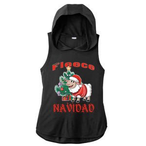 Fleece Navidad Festive Christmas Fun With A Woolly Twist Ladies PosiCharge Tri-Blend Wicking Draft Hoodie Tank