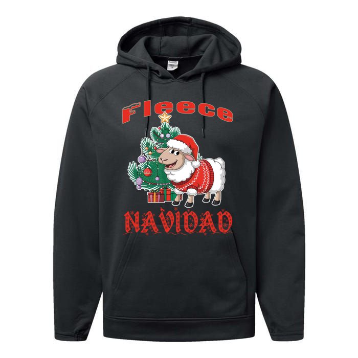 Fleece Navidad Festive Christmas Fun With A Woolly Twist Performance Fleece Hoodie