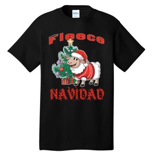 Fleece Navidad Festive Christmas Fun With A Woolly Twist Tall T-Shirt