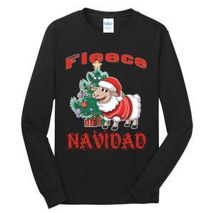 Fleece Navidad Festive Christmas Fun With A Woolly Twist Tall Long Sleeve T-Shirt